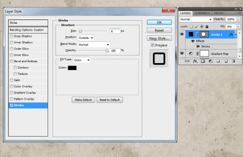 آموزش ایجاد افکت مهرلاستیکی در فتوشاپ